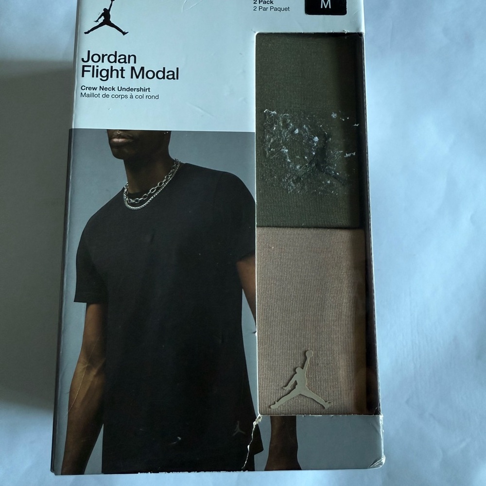 Jordan Flight Modal Crew Neck Undershirts - Olive & Taupe